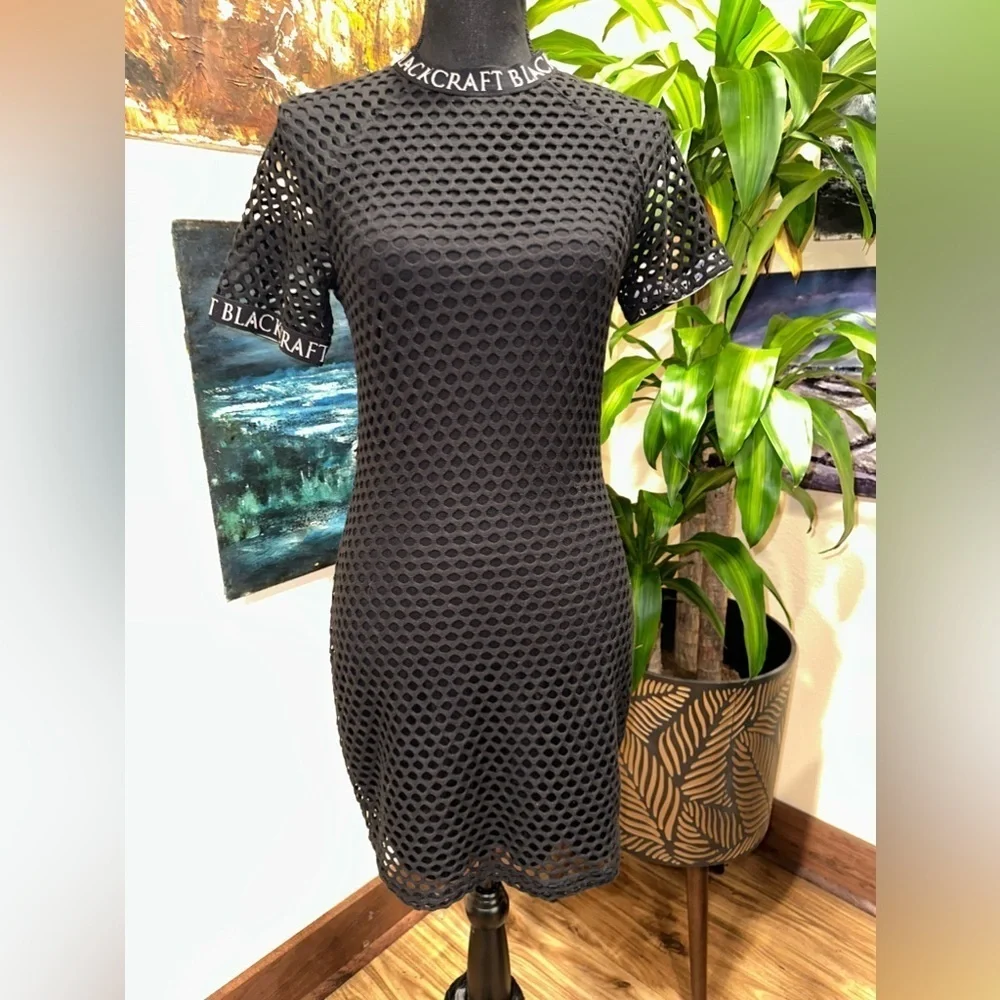 BlackCraft Cult Black Mesh Mini Dress Goth Y2K Small - Picture 2 of 10